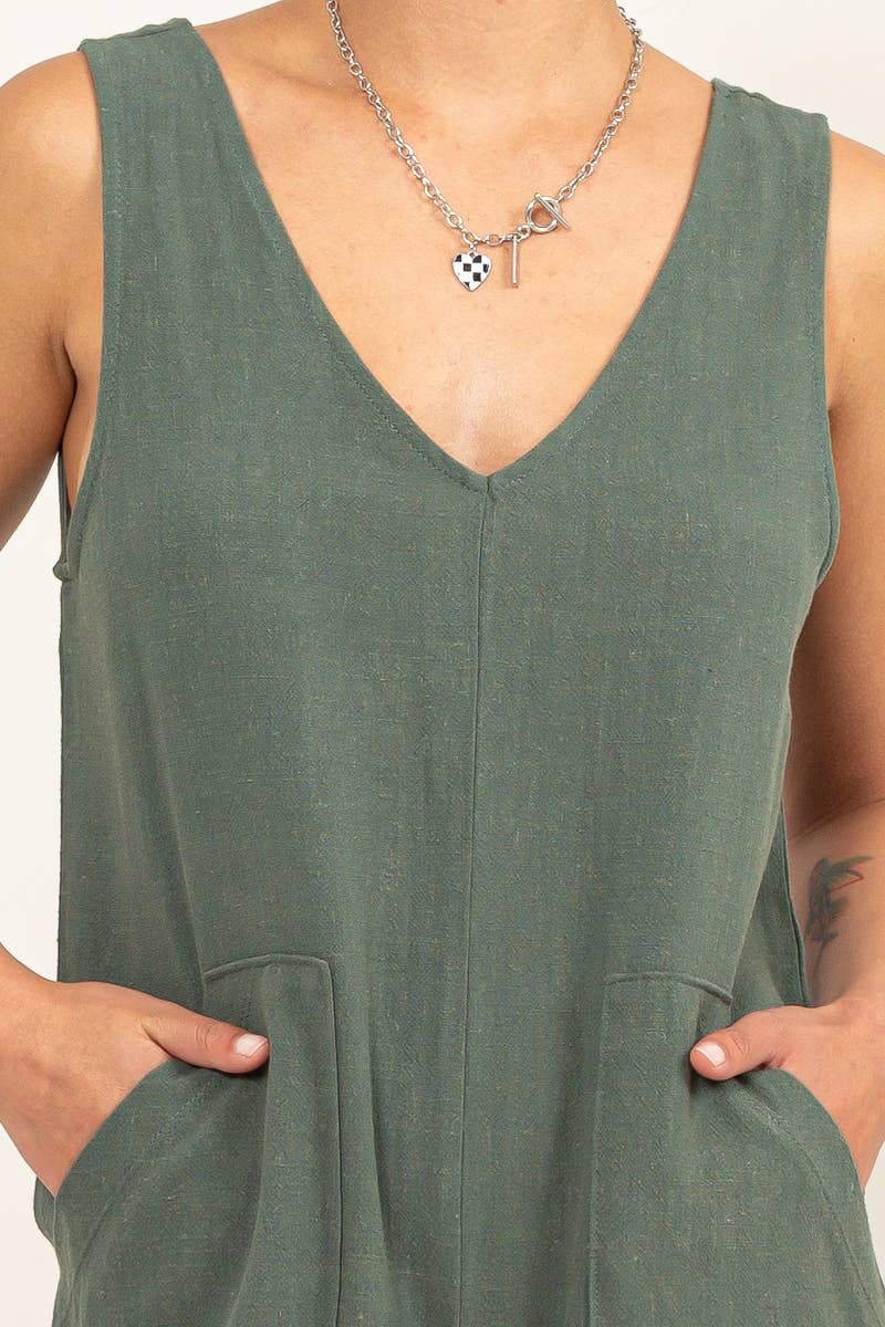 Linen Tank Romper