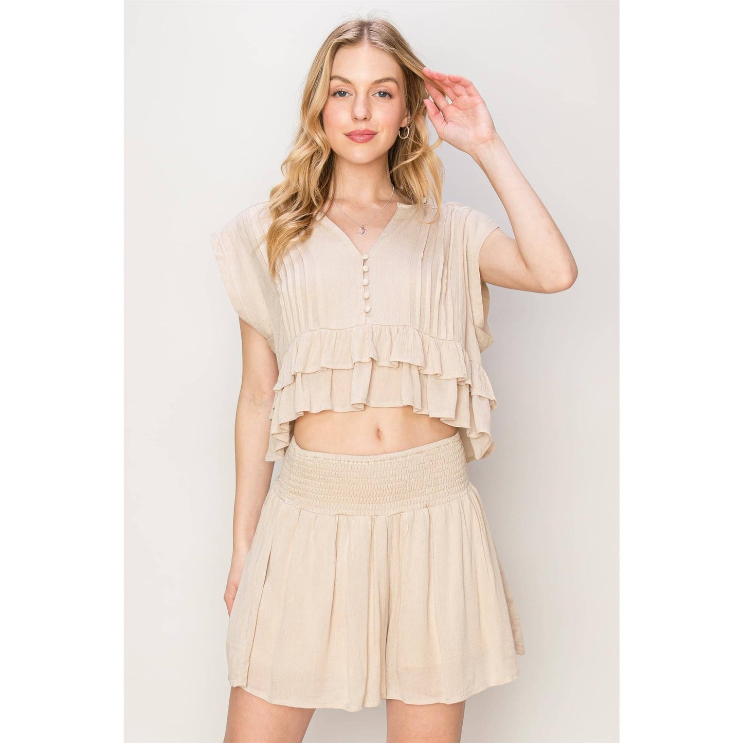 Luna Ruffled Short Set