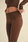 Chocolate Foldover Flare Sweater Pants