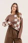 Checker Colorblock Knit Sweater