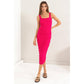 Fuchsia Mesh Ruched Bodycon Dress