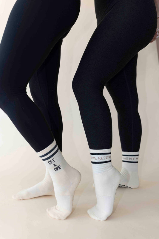 The Reformer Has My Heart Crew Grip Socks