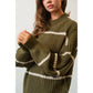 Olive Stripe Oversized Sweater