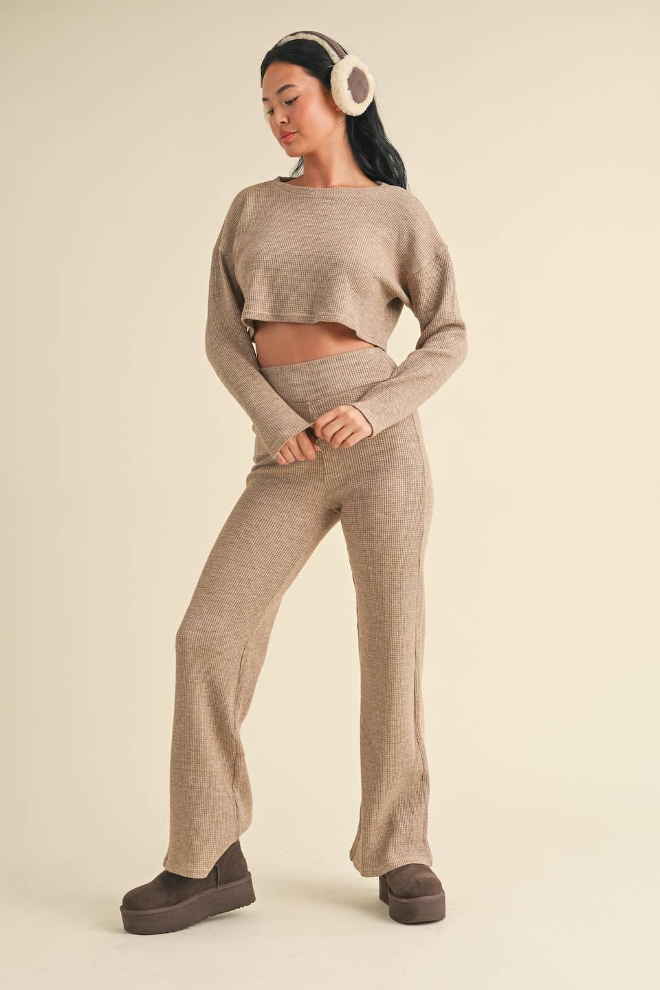 Waffle Knit Lounge Set