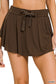 Ruffle Hem Skort - Brown