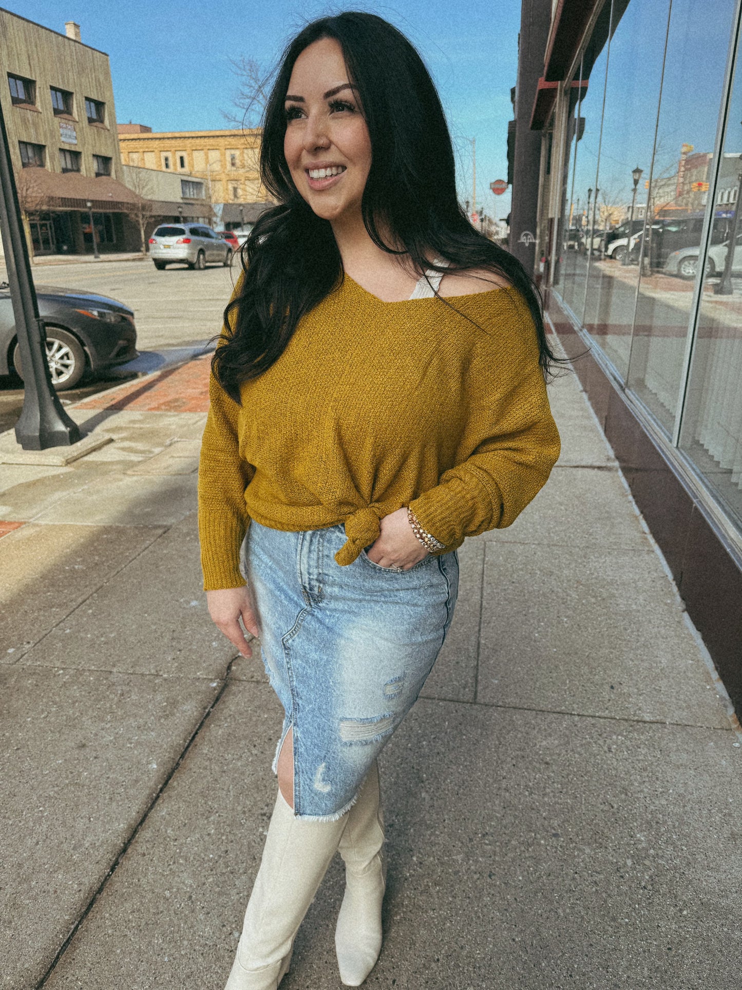 Mustard Spring Sweater