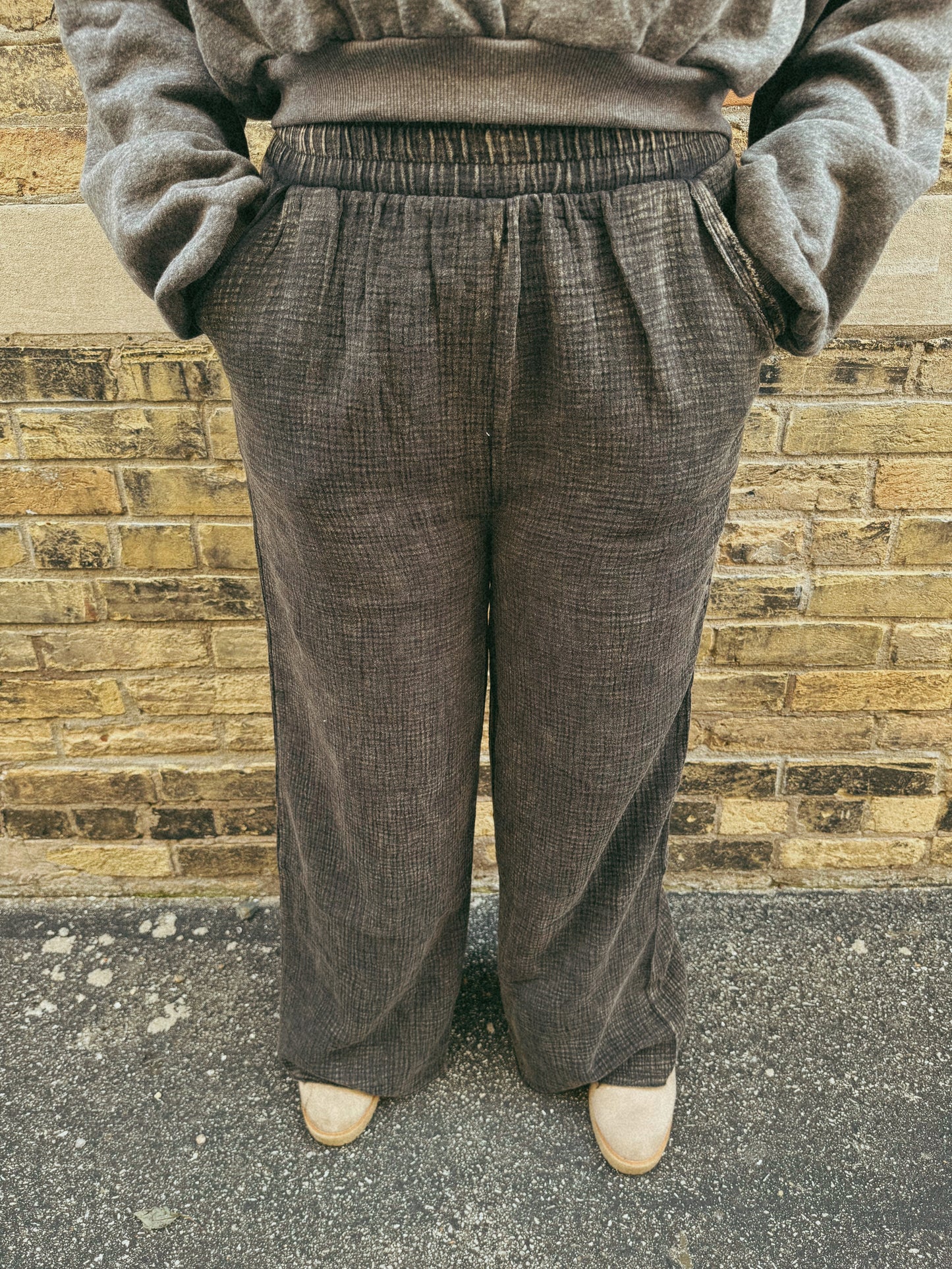 Double Gauze Pants - Charcoal