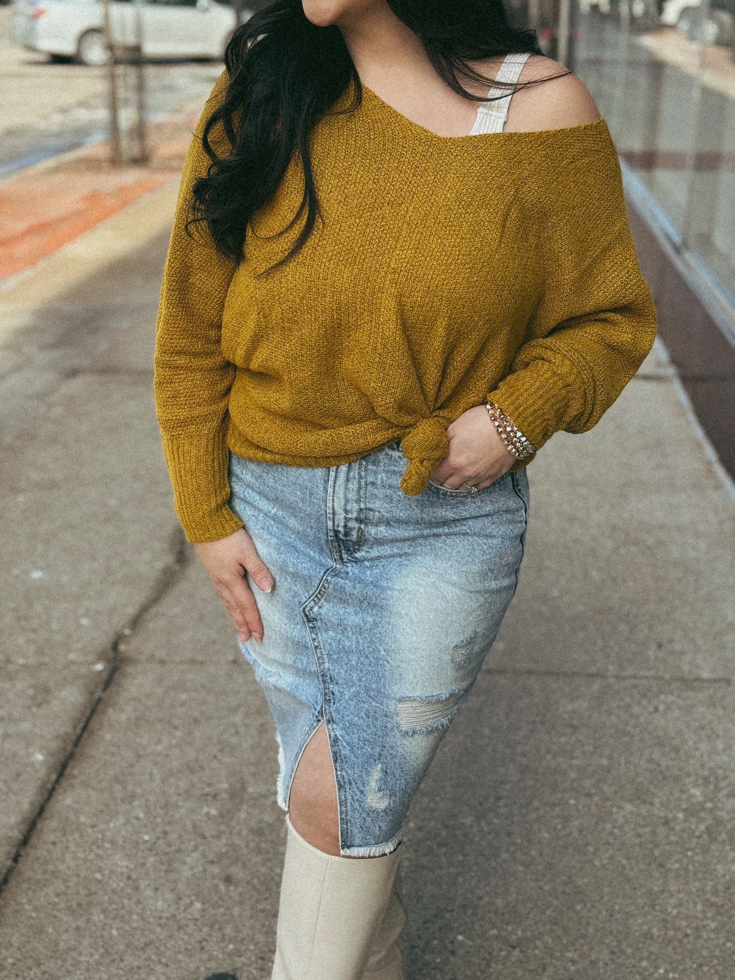 Mustard Spring Sweater