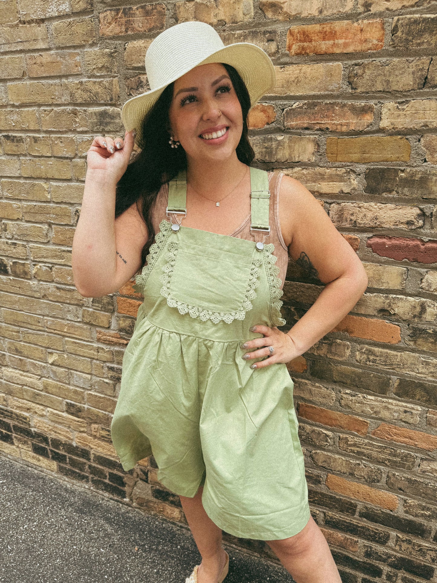 Secret Gardens Shortalls - Sage