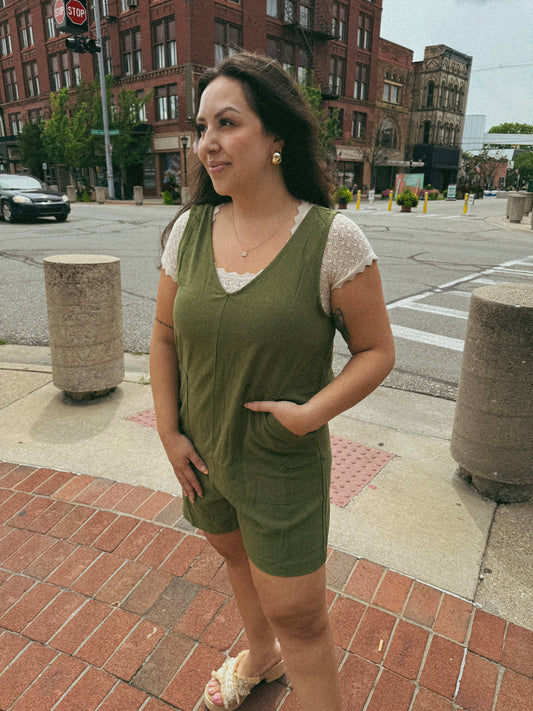 Linen Tank Romper