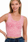 Seamless Round Neck Bra Tank - Ash Pink