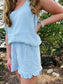 Blue Linen Tank Set