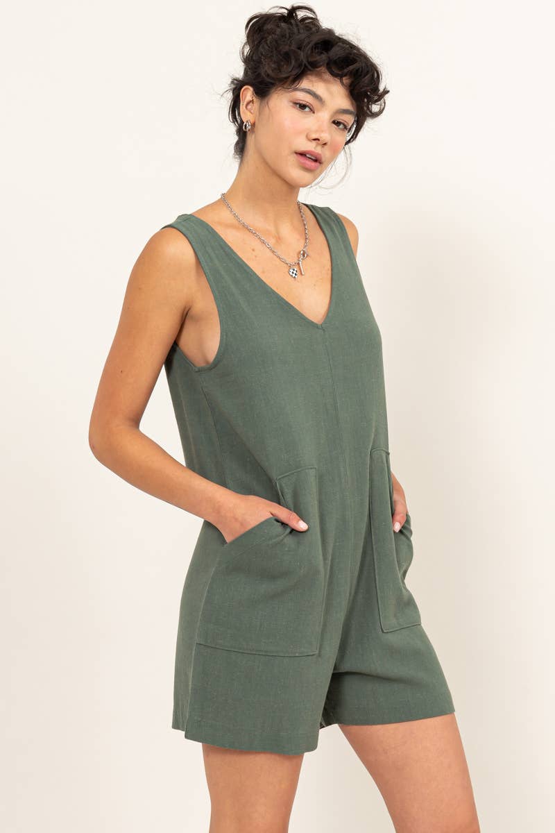 Linen Tank Romper