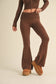 Chocolate Foldover Flare Sweater Pants