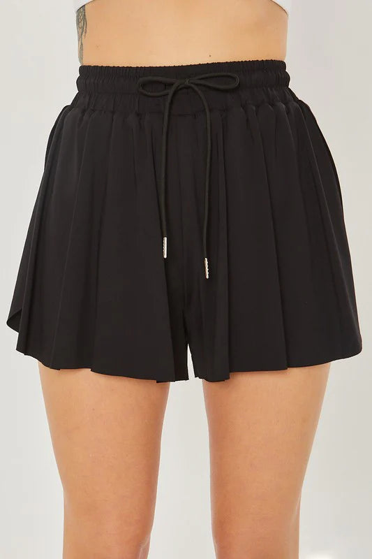 Flowy Drawstring Shorts - Black