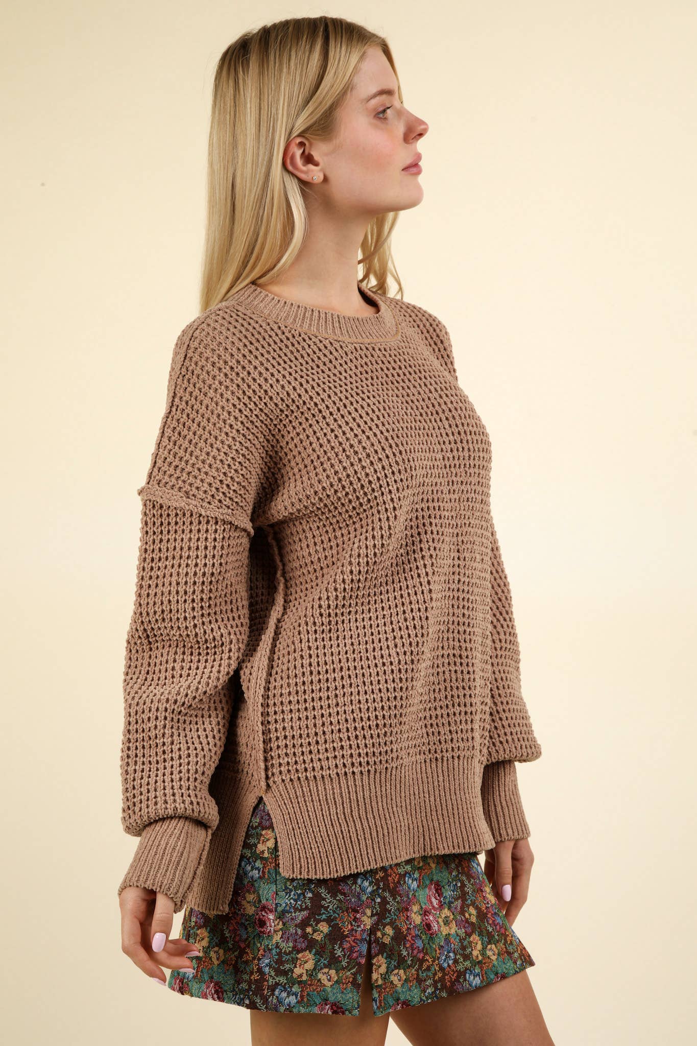 Taupe Oversized Knit Sweater