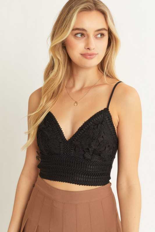 Crochet Bra Tank - Khaki